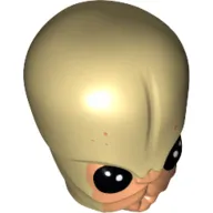 Minifig Head Special, Bith with Black Eyes and Nougat Mouth Print (Musician)