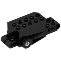Pullback Motor 9 x 4 x 2 1/3 with Black Base, White Axle Holes, Studs on Front Top Surface