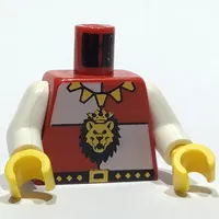 Torso Royal Knights Lion Head and Necklace Print, White Arms, Yellow Hands