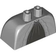 Lower Body, Skirt Wide with Side Hoops (Panniers) with Dress, Dark Bluish Grey Trim, Underdress print