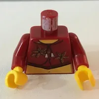 Torso Tube Top, Flowers and String Print (Sky), Dark Red Arms, Yellow Hands