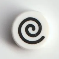 Tile Round 1 x 1 with Black Swirl print