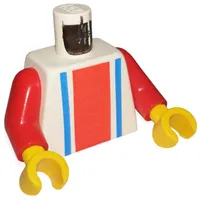 Torso Vertical Striped Red/Blue Print, Red Arms, Yellow Hands