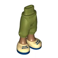 Minidoll Hips and Cropped Trousers with Tan Shoes, Dark Blue Laces and Soles, Medium Nougat Legs Print