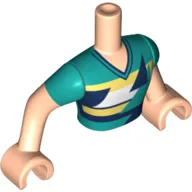 Minidoll Torso Man with Dark Turquoise Shirt, Dark Blue Trim