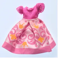 Belville, Dress, Child, Long, Short Net Sleeves, Pink Skirt with Crown and Swirls Pattern