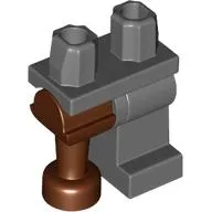 Left Leg, Reddish Brown Right Pirate Peg Leg, and Dark Bluish Grey Hips