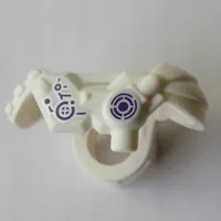 Minifig Neckwear Armor Shoulder Pads with Scabbard for Two Katanas with Silver and Dark Purple Industrial Print