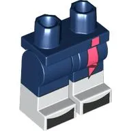 Hips with Dark Blue Legs and White Boots Pattern, Black Toes, Coral Strand print