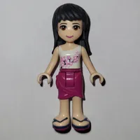 Maya - White Top, Magenta Skirt