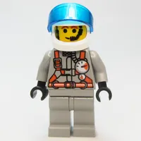 Pilot, Light Gray Jumpsuit with Gauges and Straps, White Helmet with Visor, Headset