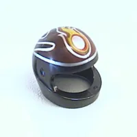 Helmet, Standard with Yellow/Red Flame, Silver Dot Print