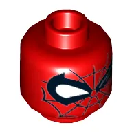 Minifig Head Spider-Man, White Eyes with Left Eye Winking, Black Web Print [Hollow Stud]