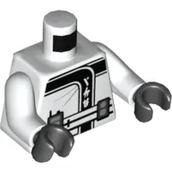 Torso Robe, Belt with Radio and Black Emblem Print, White Arms, Black Hands