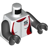 Torso Racing Jacket with 'S' Print, Black Arms and Hands