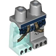 Hips and Light Bluish Gray Left Leg, Trans-Light Blue Right Leg with Dark Blue Armor with Scales, Dark Tan Straps and Gray Talons Print