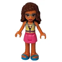 Olivia - Bright Light Yellow Top, Dark Pink Skirt