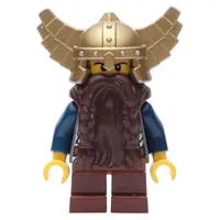 Dwarf, Armor with Shoulder Strap, Short Reddish Brown Legs, Beard, Winged Helmet