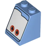 Slope 65° 2 x 2 x 2 with Bottom Tube and Eyes, Red on White Background Print (Guido)