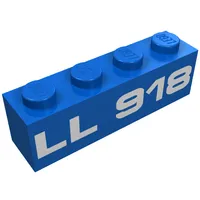 Brick 1 x 4 with White 'LL918' Print