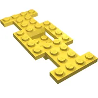 Vehicle Base 4 x 10 x 2/3 with 2 x 2 Recessed Center with Smooth Underside, 1 x 2 Cutouts, No Center Hole