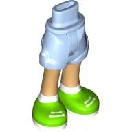 Minidoll Hips and Shorts with Warm Tan Legs, Lime/White Shoes print [Thin Hinge]