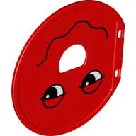Duplo Ball Tube Exit Door with Half-Closed Eyes and Wavy Mouth Print
