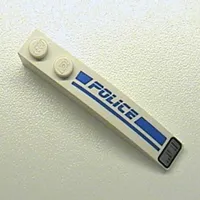 Brick Curved 6 x 1 with 'POLICE', Blue Line and Headlight Print Right