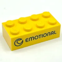 Brick 2 x 4 with 'EMOTIONAL' and Icon / 'EMOTIE' Print