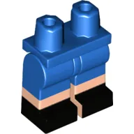 Hips with Blue Legs and Light Nougat Boots Pattern with Black Shoes Print