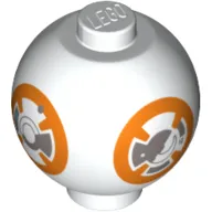 Brick Round 2 x 2 Sphere with Stud with BB-8 Droid Body Print
