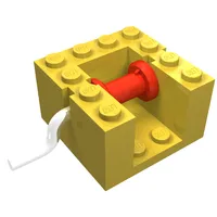 String Reel Winch 4 x 4 x 2 with Metal Handle, Red Drum