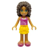 Andrea - Magenta Top, Bright Light Orange Skirt