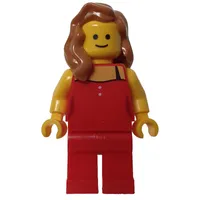 Red Torso, Red Legs, Medium Nougat Hair