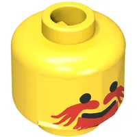 Minifig Head Knight, Moustache Red Goatee Print [Blocked Open Stud]
