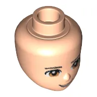 Minidoll Head Male with Light Brown Eyes, Eyebrows and Open Smile Print