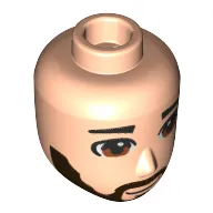 Minidoll Head Male Dark Brown Beard, Brown Eyes print