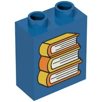 Duplo Brick 1 x 2 x 2 with Stack of 3 Books Print