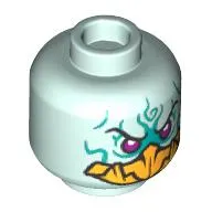 Minifig Head The Golden-Winged Eagle, Dark Purple Eyes, Bright Light Orange Beak, Dark Turquoise Markings print