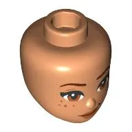 Minidoll Head, Thin Dark Red Eyebrows, Freckles, Medium Nougat Lips, Lopsided Smile