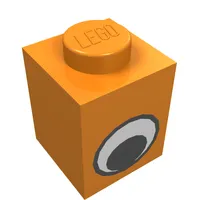 Brick 1 x 1 with Simple Eye Black and White Print