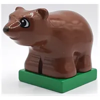 Duplo Animal Bear Cub on Green Base