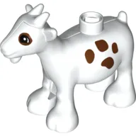 Duplo Animal Goat with Eyes and Dark Brown Spots Print