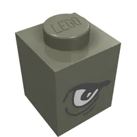 Brick 1 x 1 with Angry Eye Left / Sad Eye Right Print