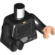 Torso, Black Tunic, Belt, Silver Belt Buckle print, Odd Hands, Black Arms, Left Light Nougat Hand, Right Black Hand