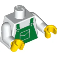 Torso Overalls Green Print, White Arms, Yellow Hands