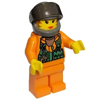 Astronaut - Orange Torso and Legs, Tans-Black Visor, Female