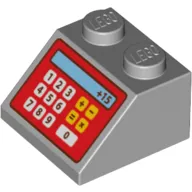 Slope 45° 2 x 2 with Red Cash Register and '+15' Print