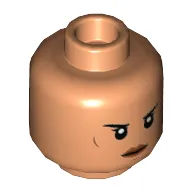 Minifig Head AT-AT Driver / Stormtrooper, Eyebrows, Reddish Brown Lips and Cheek Lines, Serious Print