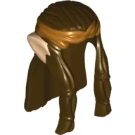 Hair Long Wavy with Braid, Gold Headband and Light Nougat Elf Ears Print